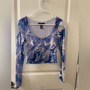 Forever 21 blue and purple long sleeve top